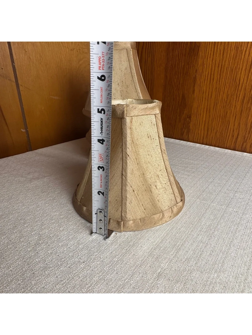 Vintage Set Of 2 Gold Beige Bell Lamp Shades 5” Tall Clip On